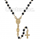 RSR004 Gold Layered Black Rosary