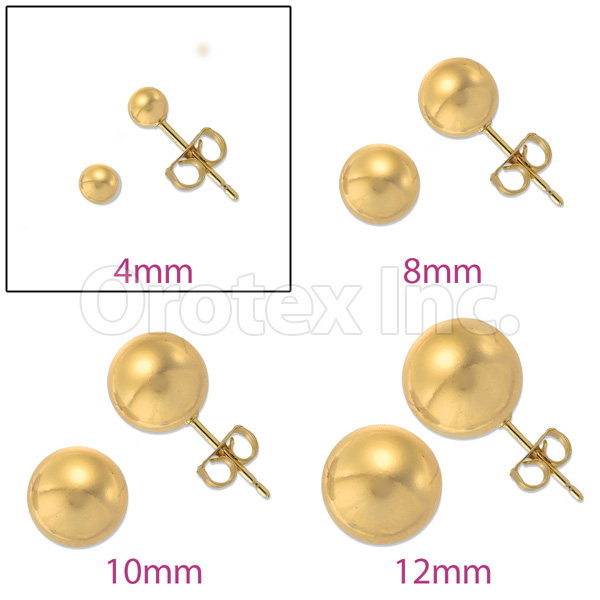 gold knob earrings