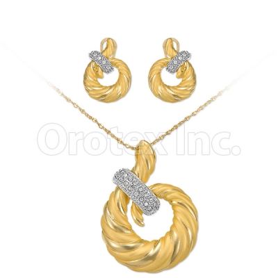 Oro Tex Gold Layered CZ Set