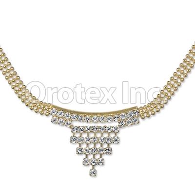 Orotex Gold Layered CZ Necklace