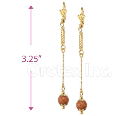 020012 Gold Layered Stone Earrings