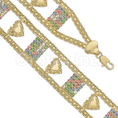 023001 Gold Layered CZ Bracelet