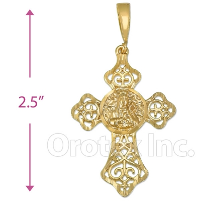 Oro Tex Gold Layered Diamond Cut Cross Charm