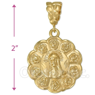 Oro Tex Gold Layered Diamond Cut Jesus Charm