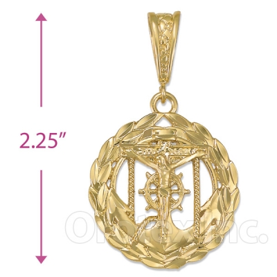 Oro Tex Gold Layered Diamond Cut Anchor Charm