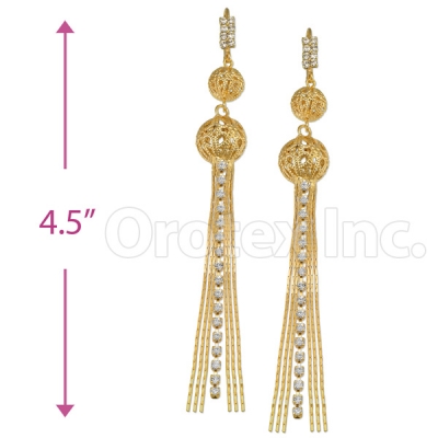 Oro Tex Gold Layered CZ Long Earrings