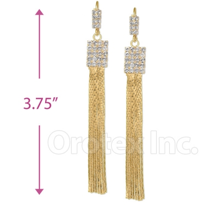 Oro Tex Gold Layered CZ Long Earrings