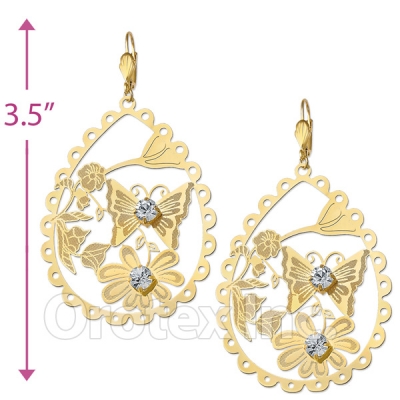 064003 Gold Layered CZ Long Earrings