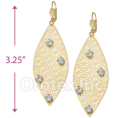 064008 Gold Layered CZ Long Earrings