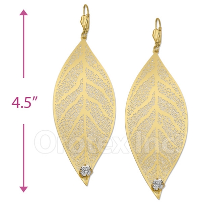 065001 Gold Layered CZ Long Earrings