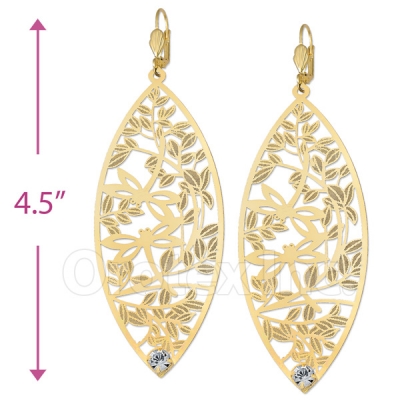 068003 Gold Layered CZ Long Earrings