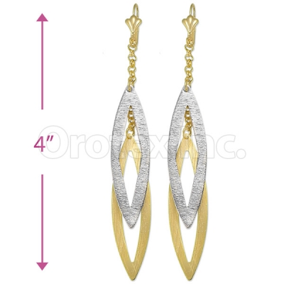 Oro Tex Gold Layered 2-Tone Long Earrings