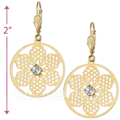 069004 Gold Layered CZ Long Earrings