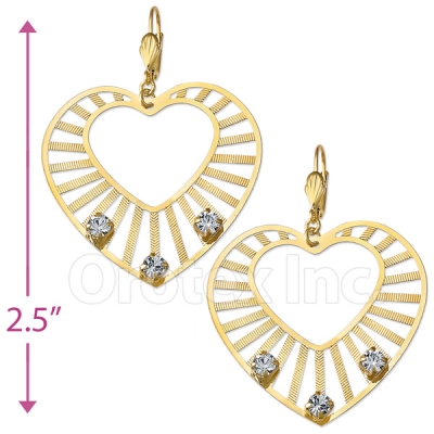 069008 Gold Layered CZ Long Earrings