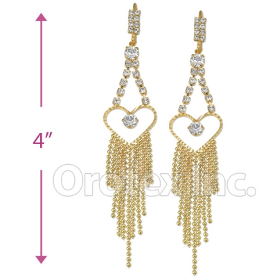 Oro Tex Gold Layered CZ Long Earrings