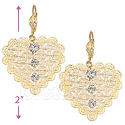 069014 Gold Layered CZ Long Earrings