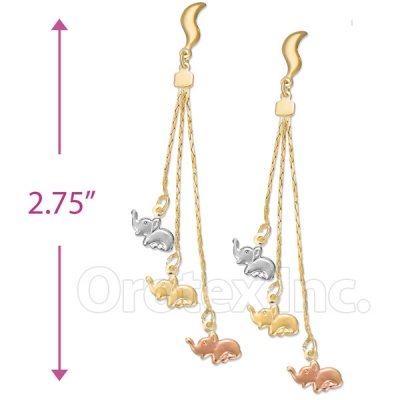 070007 Gold Layered Long Earrings