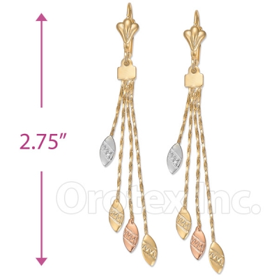 070012 Gold Layered Long Earrings