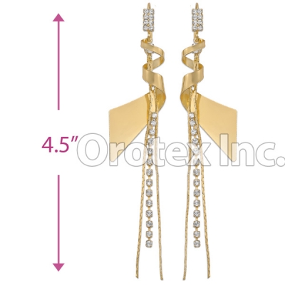 072010 Gold Layered CZ Long Earrings