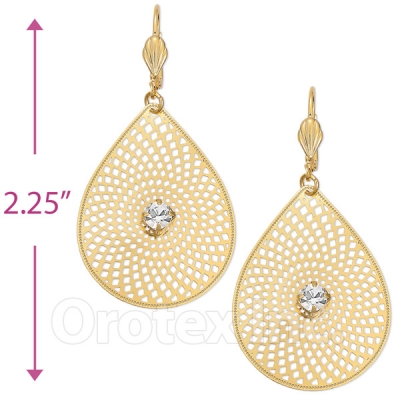 073006 Gold Layered CZ Long Earrings