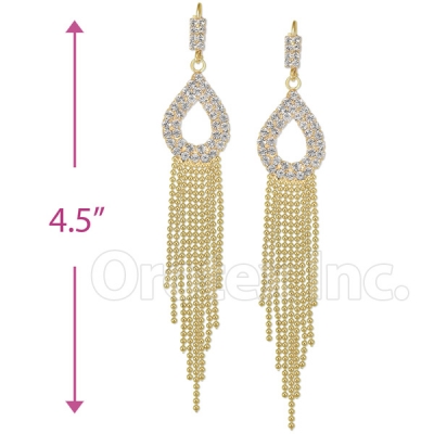 Oro Tex Gold Layered CZ Long Earrings