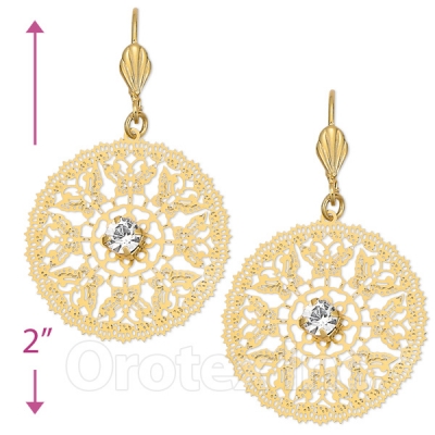 073009 Gold Layered CZ Long Earrings