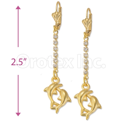 Oro Tex Gold Layered CZ Long Earrings