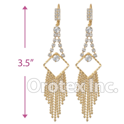 077011 Gold Layered CZ Long Earrings