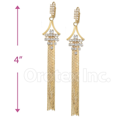 Oro Tex Gold Layered CZ Long Earrings