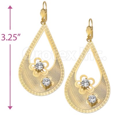 081003 Gold Layered CZ Long Earrings