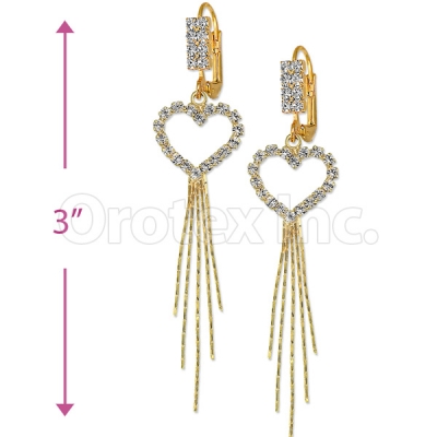 Oro Tex Gold Layered CZ Long Earrings