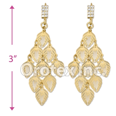 085006 Gold Layered Pearl Long Earrings