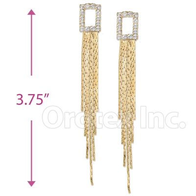 Oro Tex Gold Layered CZ Long Earrings