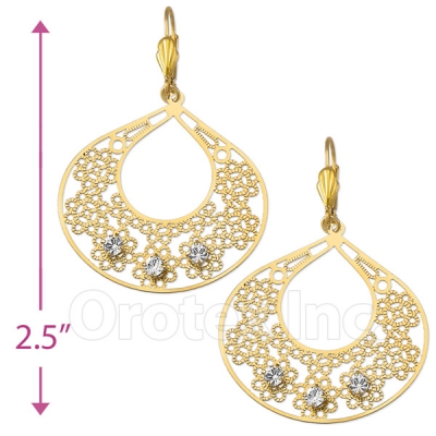 089001 Gold Layered CZ Long Earrings