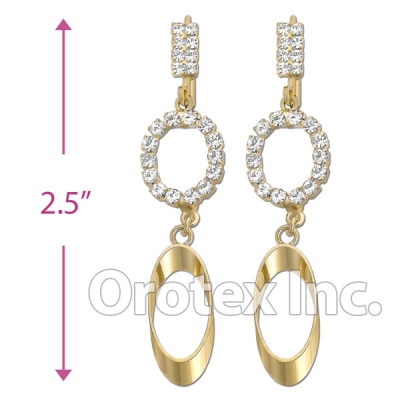 089010 Gold Layered CZ Long Earrings