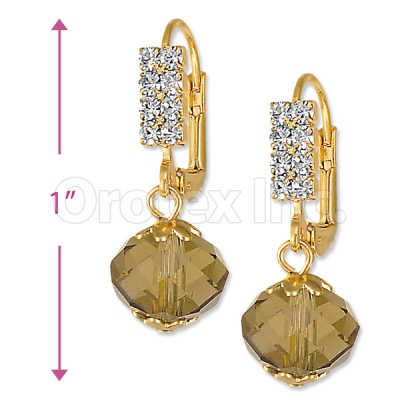 Oro Tex Gold Layered CZ Long Earrings