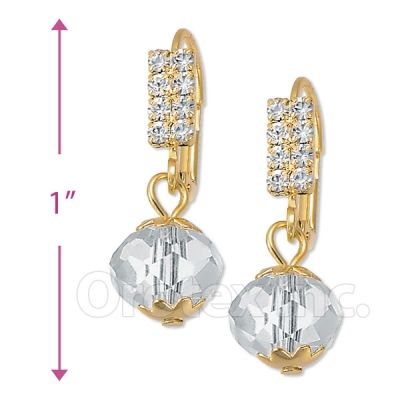 091021 Gold Layered Crystal Long Earrings