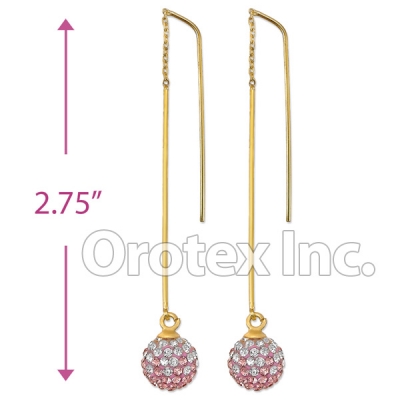 092001 Gold Layered CZ Long Earrings