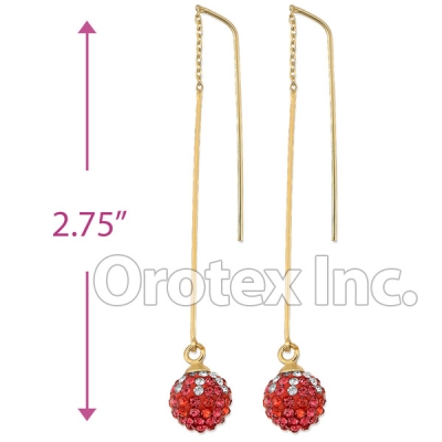 092003 Gold Layered CZ Long Earrings