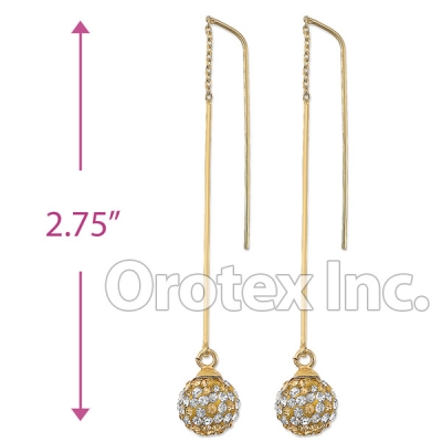 092004 Gold Layered CZ Long Earrings