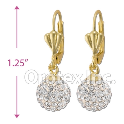 092006 Gold Layered CZ Long Earrings