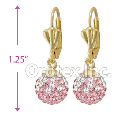 092009 Gold Layered CZ Long Earrings