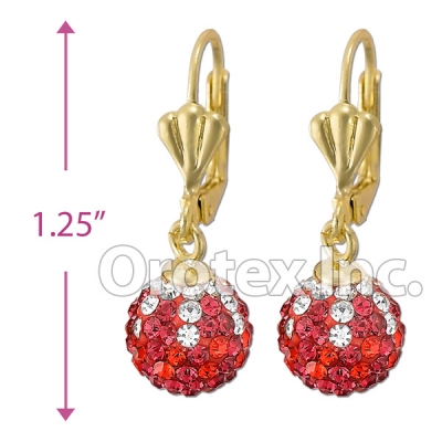 092010 Gold Layered CZ Long Earrings