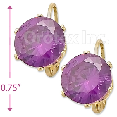 092107 Gold Layered Birth Stone Earrings