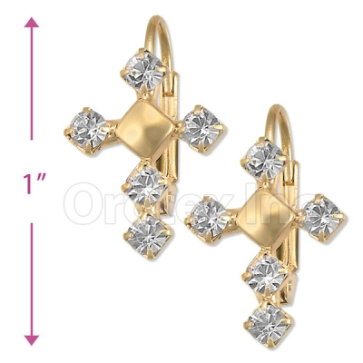 Oro Tex Gold Layered CZ Long Earrings