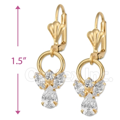 Oro Tex Gold Layered CZ Long Earrings