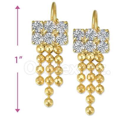 Oro Tex Gold Layered CZ Long Earrings