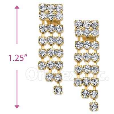 Oro Tex Gold Layered CZ Long Earrings