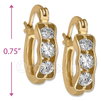 097003  Gold Layered  CZ Huggies Earring