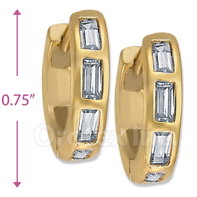 097008  Gold Layered  CZ Huggies Earring